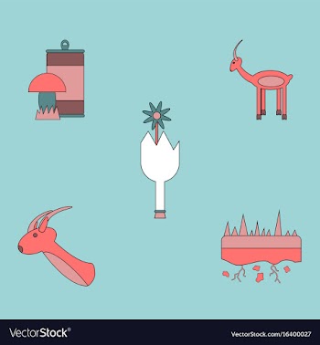 Collection of icons and nature and ecosystem vector image