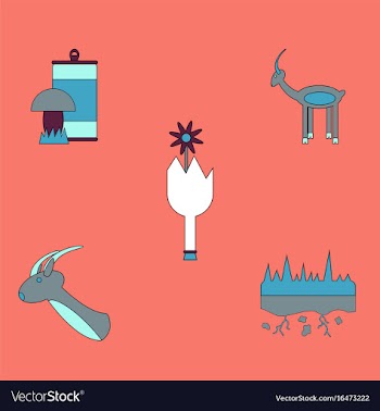 Collection of icons and nature and ecosystem vector image