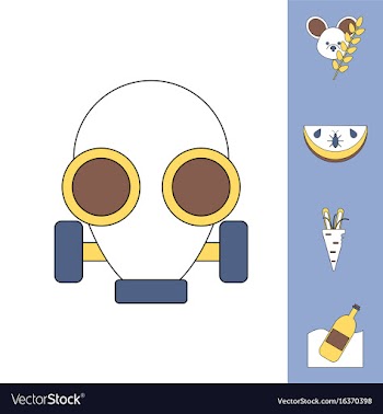 Collection of icons and nature pollution vector image