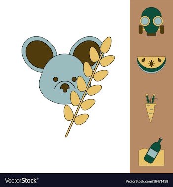 Collection of icons and nature pollution vector image