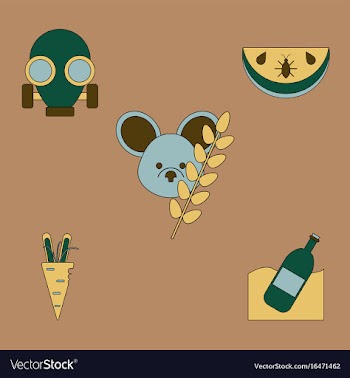 Collection of icons and nature pollution vector image