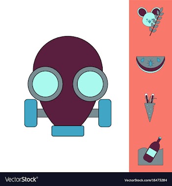 Collection of icons and nature pollution vector image