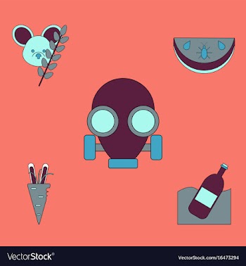 Collection of icons and nature pollution vector image