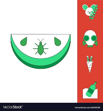 Collection of icons and nature pollution vector image