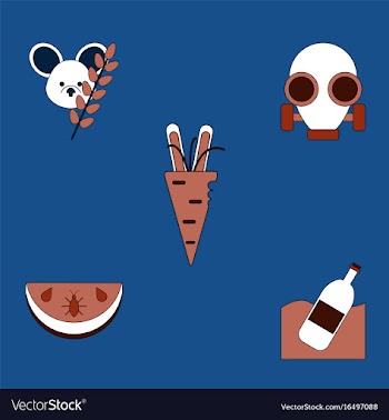 Collection of icons and nature pollution vector image