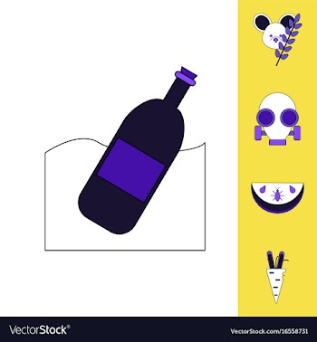 Collection of icons and nature pollution vector image