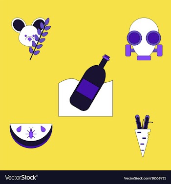 Collection of icons and nature pollution vector image