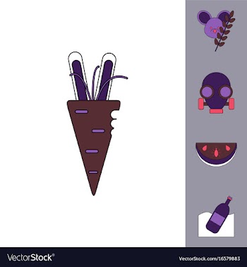 Collection of icons and nature pollution vector image