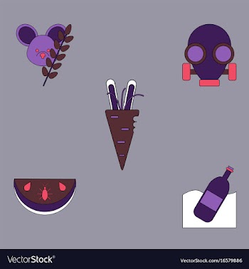 Collection of icons and nature pollution vector image