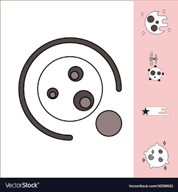 Collection of icons and planets and stars vector image
