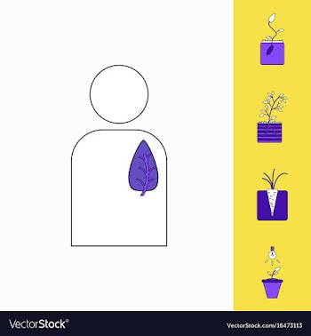 Collection of icons and plants stages vector image