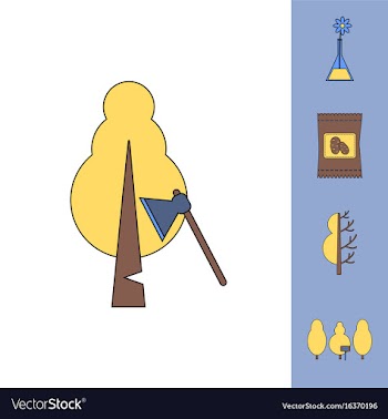 Collection of icons and save nature vector image