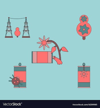 Collection of icons and save nature vector image