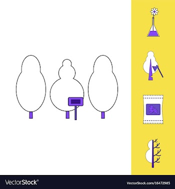 Collection of icons and save nature vector image