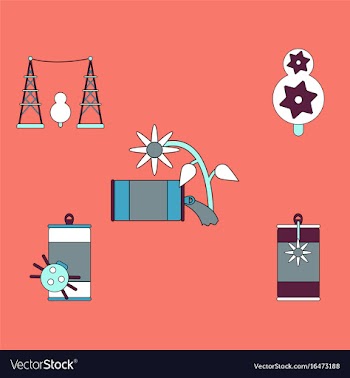 Collection of icons and save nature vector image