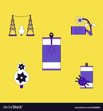 Collection of icons and save nature vector image
