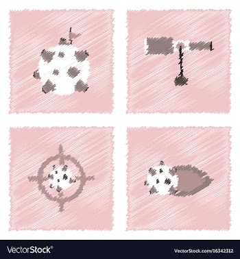 Collection of icons and space concept in stroke vector image