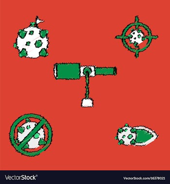 Collection of icons and space concept in stroke vector image