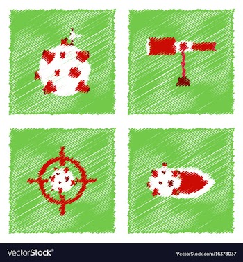 Collection of icons and space concept in stroke vector image