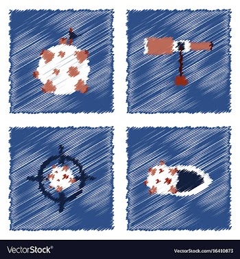 Collection of icons and space concept in stroke vector image