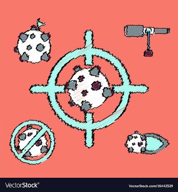 Collection of icons and space concept in stroke vector image