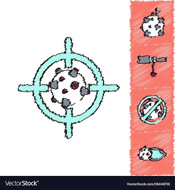 Collection of icons and space concept in stroke vector image