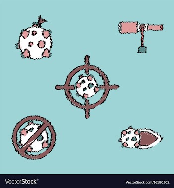 Collection of icons and space concept in stroke vector image