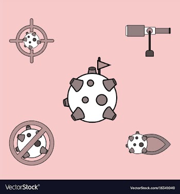 Collection of icons and space concept vector image