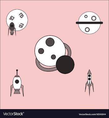 Collection of icons and space concept vector image