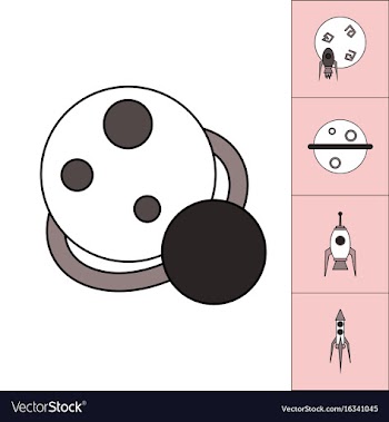 Collection of icons and space concept vector image