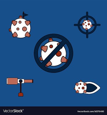 Collection of icons and space concept vector image