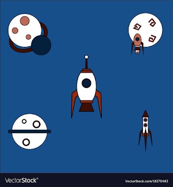 Collection of icons and space concept vector image
