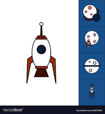 Collection of icons and space concept vector image
