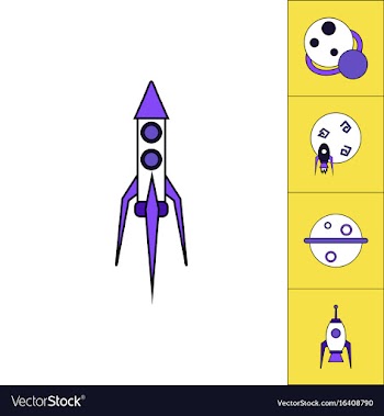 Collection of icons and space concept vector image