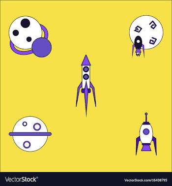 Collection of icons and space concept vector image