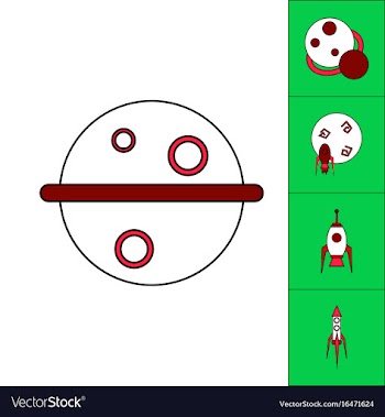 Collection of icons and space concept vector image