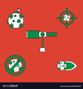 Collection of icons and space concept vector image