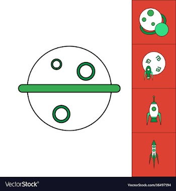 Collection of icons and space concept vector image