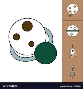 Collection of icons and space concept vector image