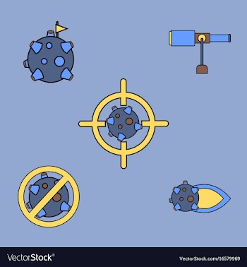 Collection of icons and space concept vector image