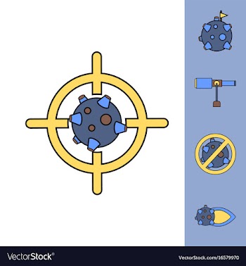 Collection of icons and space concept vector image