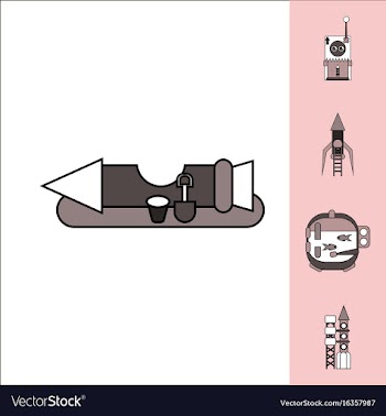 Collection of icons and space equipment vector image