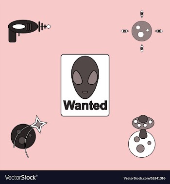 Collection of icons and space planets vector image
