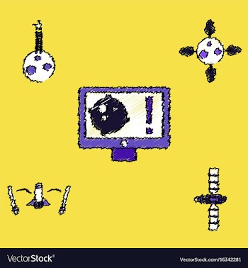 Collection of icons and space satellites in vector image