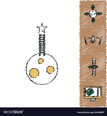 Collection of icons and space satellites in vector image