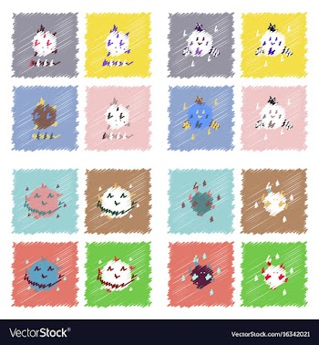 Collection of icons and space satellites vector image