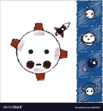 Collection of icons and space satellites vector image