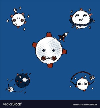 Collection of icons and space satellites vector image