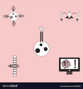 Collection of icons and space satellites vector image