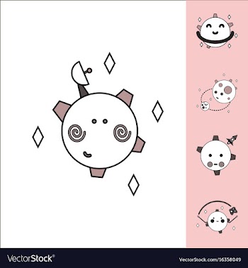 Collection of icons and space satellites vector image